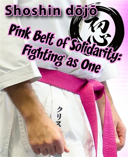Karateka's dragen roze gordel tegen borstkanker