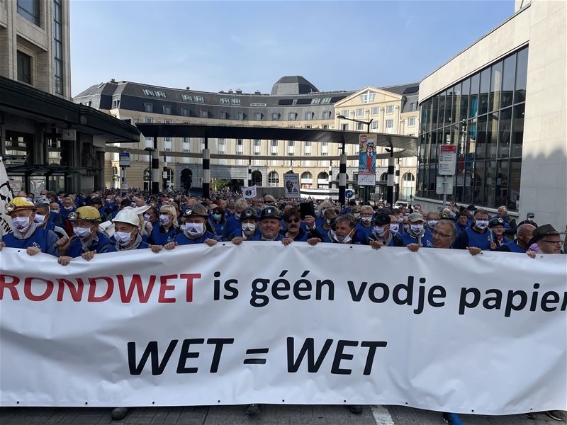 Mijnwerkers trekken de aandacht in Brussel