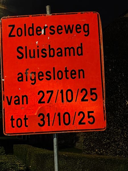 Zolderseweg afgesloten deze week