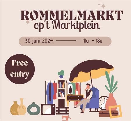 Zondag rommelmarkt met theaterterras op Marktplein