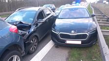 7 auto's knallen op elkaar op E314 in Zolder