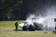 Tractor brandt uit