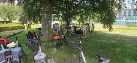 Enkele tientallen deelnemers aan Zomerfietstocht